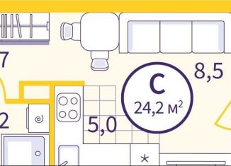 Продам квартиру студию, 21.6 м2, Екатеринбург, Проходной переулок, 1А