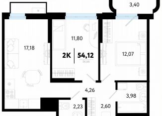 Продаю 2-комнатную квартиру, 54.1 м2, Тюменская область