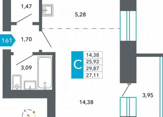 Квартира на продажу студия, 27.1 м2, Чита, Нерчинско-Заводская улица, 6/8