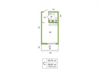 Продам квартиру студию, 25 м2, посёлок Шушары