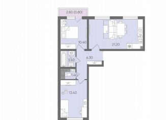 Продается двухкомнатная квартира, 57 м2, Санкт-Петербург, муниципальный округ Полюстрово