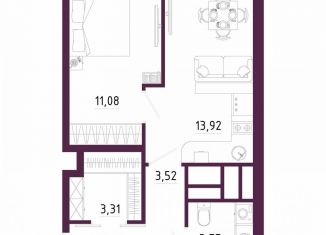 Продажа однокомнатной квартиры, 39 м2, Тула, Пряничная улица, 7