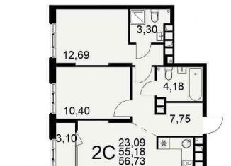 Продам 2-ком. квартиру, 53.7 м2, Рязань