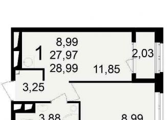 Продажа 2-ком. квартиры, 40.2 м2, Рязань