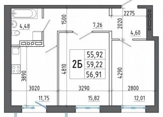 Продажа 2-комнатной квартиры, 59.2 м2, Шелехов