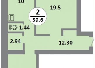 Продам 2-комнатную квартиру, 59.2 м2, Красноярский край, Соколовская улица, 52