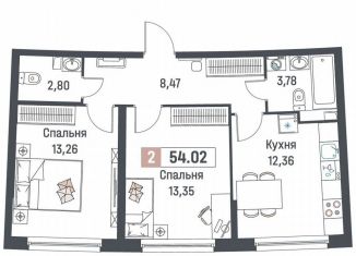 2-ком. квартира на продажу, 54 м2, Мурино, ЖК Авиатор