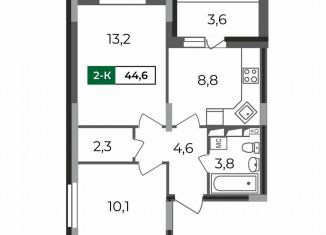 Продается 2-ком. квартира, 44.6 м2, Владимир, Сталинградский бульвар, 5, ЖК Веризино лайф