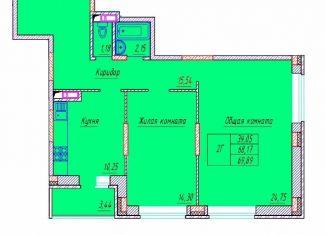 Продажа 2-ком. квартиры, 71.4 м2, Чувашия, Речной бульвар, поз5