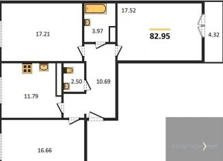 Продаю 3-комнатную квартиру, 83 м2, Воронеж, улица Артамонова, 34Ж, ЖК Волна-1