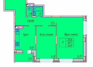 Продается 2-ком. квартира, 70.9 м2, Чувашия, Речной бульвар, поз5