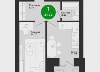 Продажа 1-комнатной квартиры, 41.2 м2, Йошкар-Ола, микрорайон Гомзово