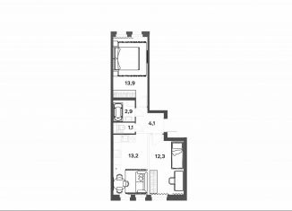 Продается 2-комнатная квартира, 47.5 м2, деревня Новое Девяткино