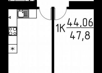 Продаю 1-ком. квартиру, 47.8 м2, Томск, улица Вершинина, 58к2