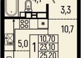 Продается квартира студия, 25.2 м2, Тамбов, улица Бориса Васильева, 11