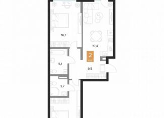 Продам 2-ком. квартиру, 69 м2, Курск