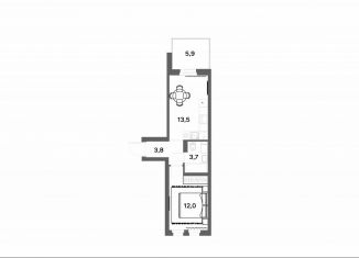 Продам 1-комнатную квартиру, 34.8 м2, деревня Новое Девяткино
