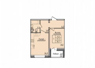 Однокомнатная квартира на продажу, 38.7 м2, Липецк
