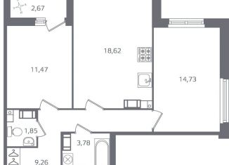 Продаю двухкомнатную квартиру, 61.1 м2, Санкт-Петербург, Калининский район