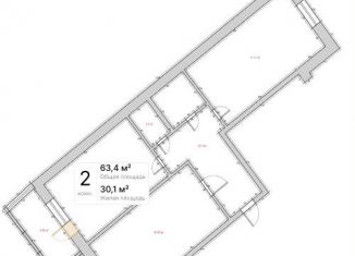 Продаю 2-комнатную квартиру, 63.4 м2, деревня Скотное, Рождественская улица