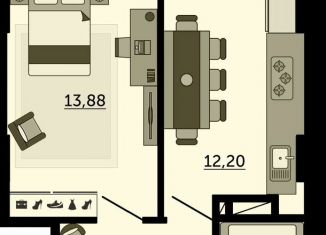 Продам 1-комнатную квартиру, 39.2 м2, Ростов-на-Дону, ЖК Город у Реки