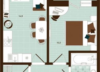 Продам двухкомнатную квартиру, 40.8 м2, Тула