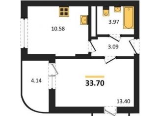 Продаю 1-ком. квартиру, 33.7 м2, Воронеж