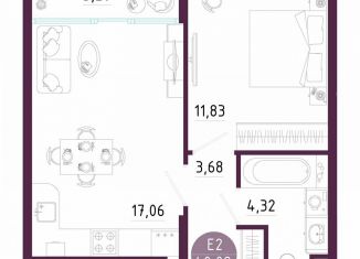 1-ком. квартира на продажу, 40.1 м2, Тула, Пряничная улица, 7