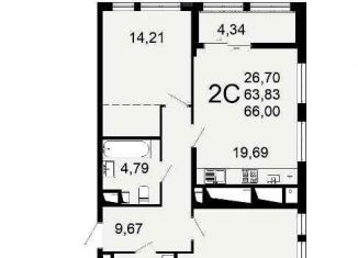 Продам двухкомнатную квартиру, 70.8 м2, Рязань, Льговская улица, 8