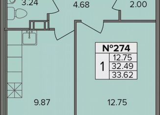 Продам однокомнатную квартиру, 33.7 м2, деревня Новое Девяткино, Лесная улица, 19