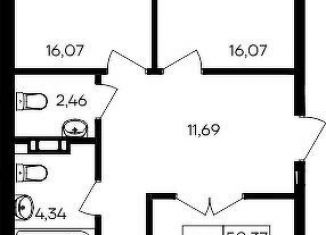 Продам трехкомнатную квартиру, 88.6 м2, посёлок городского типа Гвардейское