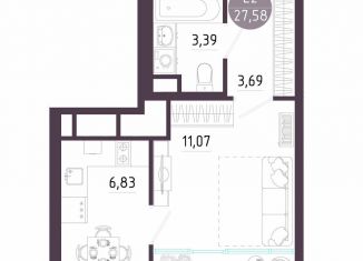 Продажа 1-ком. квартиры, 27.6 м2, Тула, Пряничная улица, 8