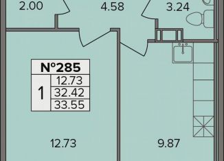 Продается 1-комнатная квартира, 33.6 м2, деревня Новое Девяткино, Лесная улица, 19