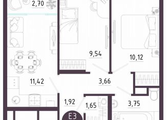 Продается 2-комнатная квартира, 44.8 м2, Тула, Пряничная улица, 9