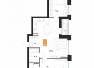 Продается 2-комнатная квартира, 69.7 м2, Курск