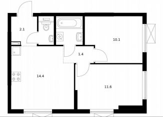 Продается 2-ком. квартира, 45.3 м2, Котельники