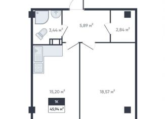 Продаю 1-комнатную квартиру, 46.2 м2, Мурино, улица Шоссе в Лаврики, 93, ЖК Ромашки