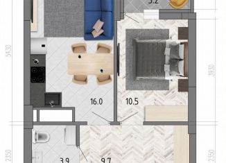 1-ком. квартира на продажу, 41.7 м2, Воронеж, улица Фёдора Тютчева, 93/4, ЖК Микрорайон Боровое