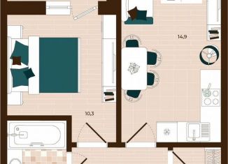 Продается 2-комнатная квартира, 39.1 м2, Тула