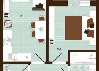 Продаю 2-комнатную квартиру, 38.9 м2, Тула