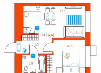 Продажа 1-ком. квартиры, 37.3 м2, Тюмень, улица Ветеранов Труда, 36к1