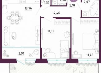 Двухкомнатная квартира на продажу, 84 м2, Тула, Пряничная улица, 7