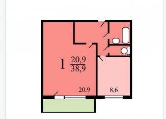 Продам 1-ком. квартиру, 38 м2, Москва, Новомарьинская улица, 16к2, метро Братиславская