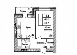 Продается однокомнатная квартира, 40.7 м2, Воронеж, улица Независимости, 55/10
