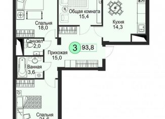 Продам 3-комнатную квартиру, 93.8 м2, Ставрополь, улица Кирина, 30, Ленинский район