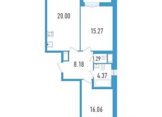 Продажа двухкомнатной квартиры, 66 м2, Санкт-Петербург, проспект Юрия Гагарина, 32к4Д, метро Московская