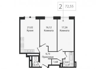 Продажа 2-ком. квартиры, 72.6 м2, Москва, метро Технопарк