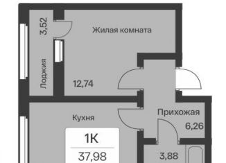Продам 1-комнатную квартиру, 38 м2, Мурино, ЖК Авиатор, Екатерининская улица