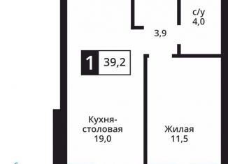 Продажа однокомнатной квартиры, 39.2 м2, деревня Аристово, Северная улица
