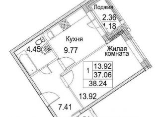 Сдам 1-комнатную квартиру, 38 м2, Санкт-Петербург, Плесецкая улица, 6, ЖК Ариосто